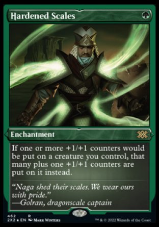 (462) Magic The Gathering Double Masters 2022: Extras Single: Hardened Scales (V.2) Holo Rare