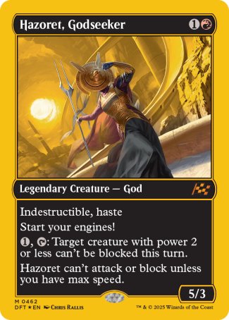 (462) Magic The Gathering Aetherdrift: First-Place Single: Hazoret, Godseeker (V.1)  Mythic