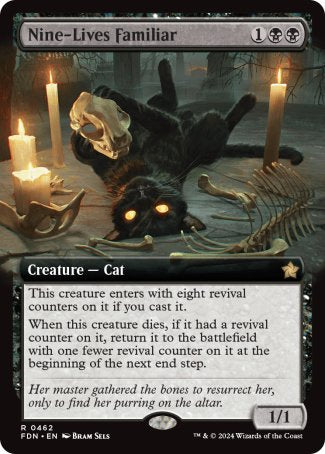 (462) Magic The Gathering Magic: The Gathering Foundations: Extras Single: Nine-Lives Familiar (V.3) Holo Rare