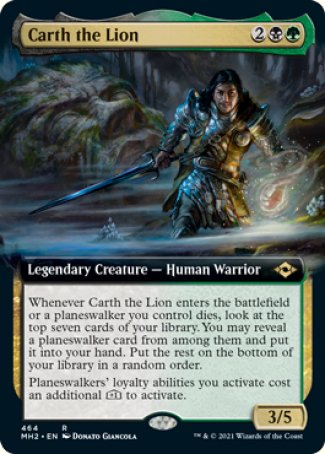 (464) Magic The Gathering Modern Horizons 2: Extras Single: Carth the Lion (V.3) Holo Rare