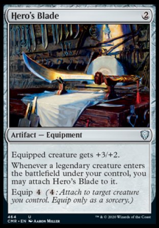 (464/361) Magic The Gathering Commander Legends: Extras Single: Hero's Blade  Uncommon