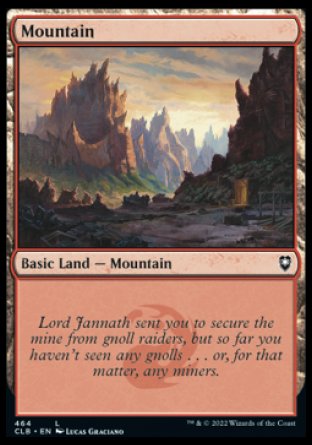 (464) Magic The Gathering Commander Legends: Battle for Baldur's Gate: Extras Single: Mountain (V.2) Holo Land