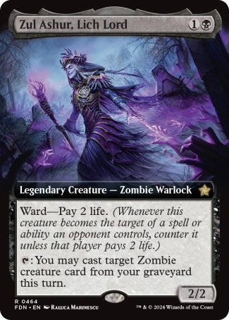 (464) Magic The Gathering Magic: The Gathering Foundations: Extras Single: Zul Ashur, Lich Lord (V.3)  Rare