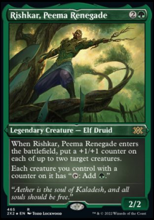 (465) Magic The Gathering Double Masters 2022: Extras Single: Rishkar, Peema Renegade Holo Rare
