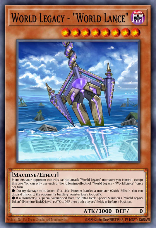 (012) YuGiOh TCG MP19: 2019 Gold Sarcophagus Tin Mega Pack Single: World Legacy - World Lance  Super Rare