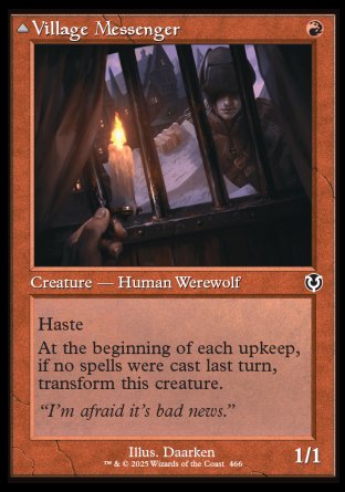 (466) Magic The Gathering Innistrad Remastered: Extras Single: Village Messenger / Moonrise Intruder  Common
