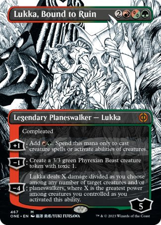 (467) Magic The Gathering Phyrexia: All Will Be One: Extras Single: Lukka, Bound to Ruin (V.5)  Mythic