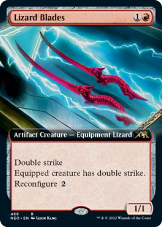 (468) Magic The Gathering Kamigawa: Neon Dynasty: Extras Single: Lizard Blades (V.2) Holo Rare