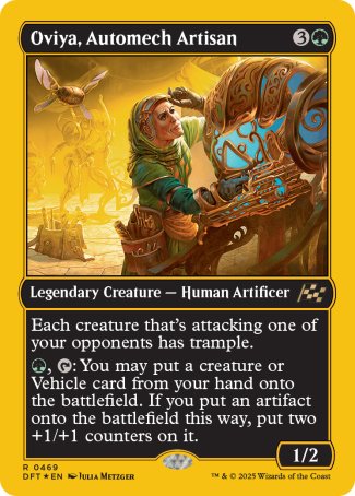 (469) Magic The Gathering Aetherdrift: First-Place Single: Oviya, Automech Artisan  Rare