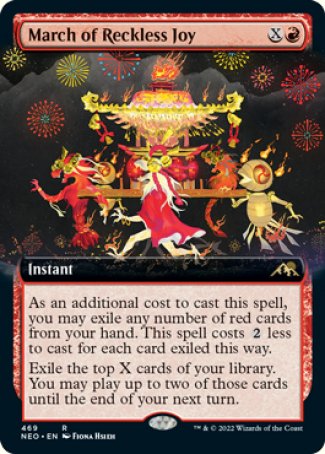 (469) Magic The Gathering Kamigawa: Neon Dynasty: Extras Single: March of Reckless Joy (V.2)  Rare