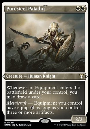 (469) Magic The Gathering Commander Masters: Extras Single: Puresteel Paladin (V.1)  Rare