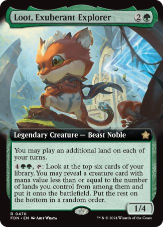 (470) Magic The Gathering Magic: The Gathering Foundations: Extras Single: Loot, Exuberant Explorer (V.3) Holo Rare