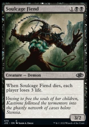 (470) Magic The Gathering Jumpstart 2022 Single: Soulcage Fiend  Common