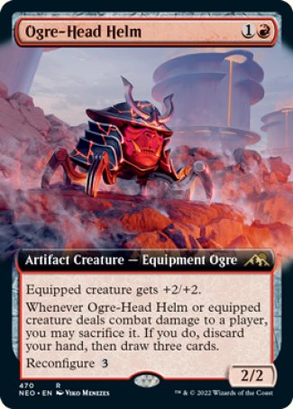 (470) Magic The Gathering Kamigawa: Neon Dynasty: Extras Single: Ogre-Head Helm (V.2) Holo Rare
