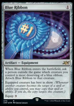 (470) Magic The Gathering Unfinity: Extras Single: Blue Ribbon Holo Rare