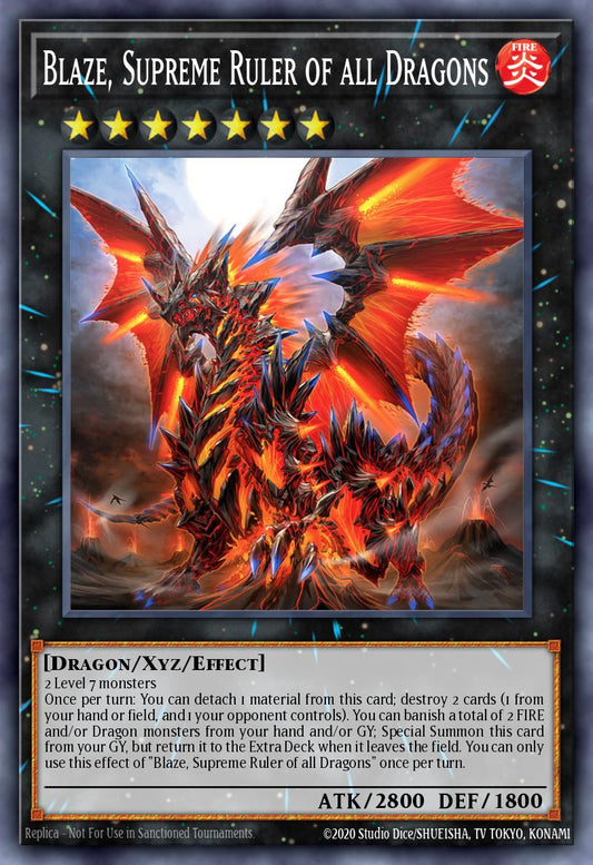(155) YuGiOh TCG BLMM: Battles of Legend: Monster Mayhem Single: Blaze, Supreme Ruler of All Dragons  Ultra Rare