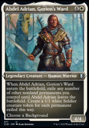 (471) Magic The Gathering Commander Legends: Battle for Baldur's Gate: Extras Single: Abdel Adrian, Gorion's Ward (V.1)  Uncommon