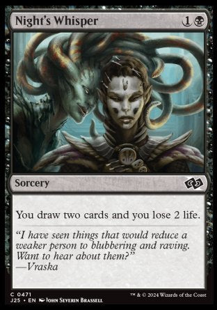 (471) Magic The Gathering Foundations Jumpstart Single: Night's Whisper  Common