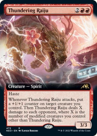 (472) Magic The Gathering Kamigawa: Neon Dynasty: Extras Single: Thundering Raiju (V.2) Holo Rare