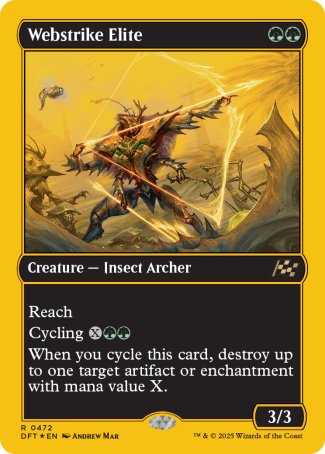 (472) Magic The Gathering Aetherdrift: First-Place Single: Webstrike Elite (V.1)  Rare
