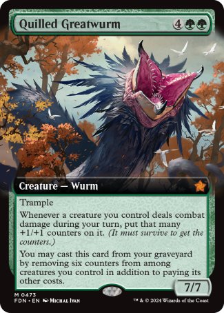 (473) Magic The Gathering Magic: The Gathering Foundations: Extras Single: Quilled Greatwurm (V.3) Holo Mythic