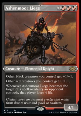 (473) Magic The Gathering Double Masters 2022: Extras Single: Ashenmoor Liege Holo Rare
