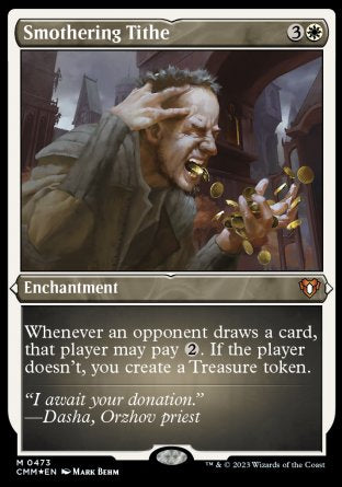 (473) Magic The Gathering Commander Masters: Extras Single: Smothering Tithe (V.1)  Mythic