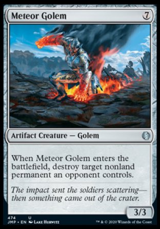 (474) Magic The Gathering Jumpstart Single: Meteor Golem Holo Uncommon