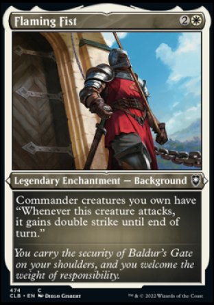 (474) Magic The Gathering Commander Legends: Battle for Baldur's Gate: Extras Single: Flaming Fist (V.1) Holo Common