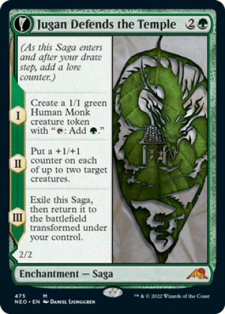 (475) Magic The Gathering Kamigawa: Neon Dynasty: Extras Single: Jugan Defends the Temple // Remnant of the Rising Star (V.2)  Mythic