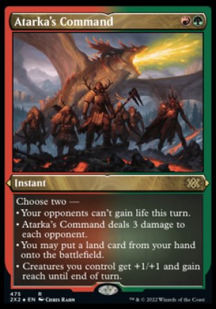 (475) Magic The Gathering Double Masters 2022: Extras Single: Atarka's Command  Rare