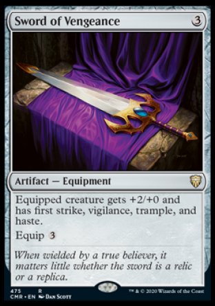 (475/361) Magic The Gathering Commander Legends: Extras Single: Sword of Vengeance  Rare
