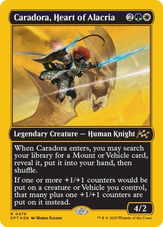 (476) Magic The Gathering Aetherdrift: First-Place Single: Caradora, Heart of Alacria  Rare
