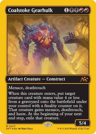 (477) Magic The Gathering Aetherdrift: First-Place Single: Coalstoke Gearhulk (V.1)  Mythic