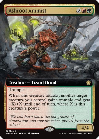 (478) Magic The Gathering Magic: The Gathering Foundations: Extras Single: Ashroot Animist (V.3) Holo Rare