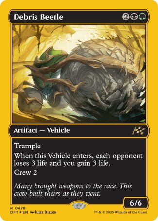 (478) Magic The Gathering Aetherdrift: First-Place Single: Debris Beetle (V.1)  Rare