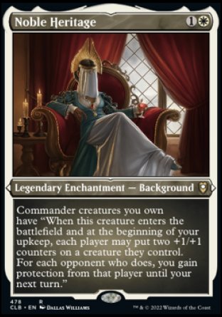 (478) Magic The Gathering Commander Legends: Battle for Baldur's Gate: Extras Single: Noble Heritage (V.1)  Rare
