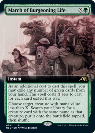 (479) Magic The Gathering Kamigawa: Neon Dynasty: Extras Single: March of Burgeoning Life (V.2)  Rare