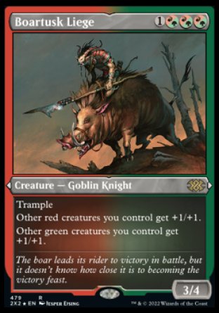 (479) Magic The Gathering Double Masters 2022: Extras Single: Boartusk Liege  Rare