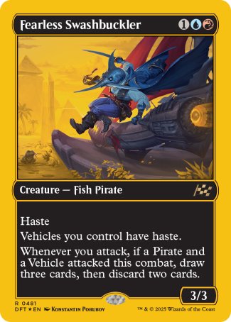 (481) Magic The Gathering Aetherdrift: First-Place Single: Fearless Swashbuckler (V.1)  Rare