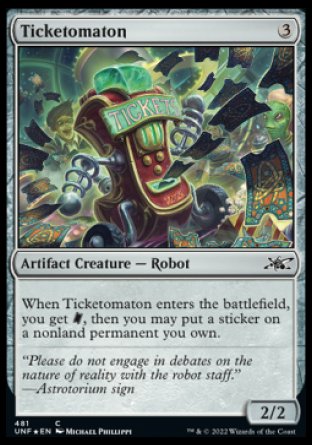 (481) Magic The Gathering Unfinity: Extras Single: Ticketomaton  Common