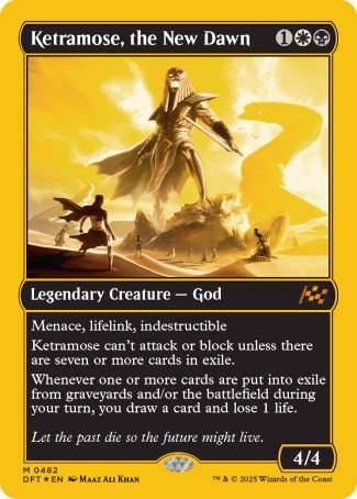 (482) Magic The Gathering Aetherdrift: First-Place Single: Ketramose, the New Dawn (V.1)  Mythic