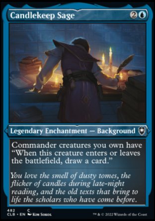 (482) Magic The Gathering Commander Legends: Battle for Baldur's Gate: Extras Single: Candlekeep Sage Holo Common