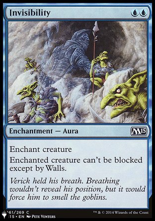 (061) Magic The Gathering The List Single: Invisibility  Common