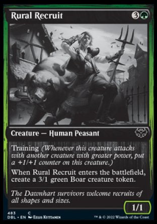 (483) Magic The Gathering Innistrad: Double Feature Single: Rural Recruit  Common