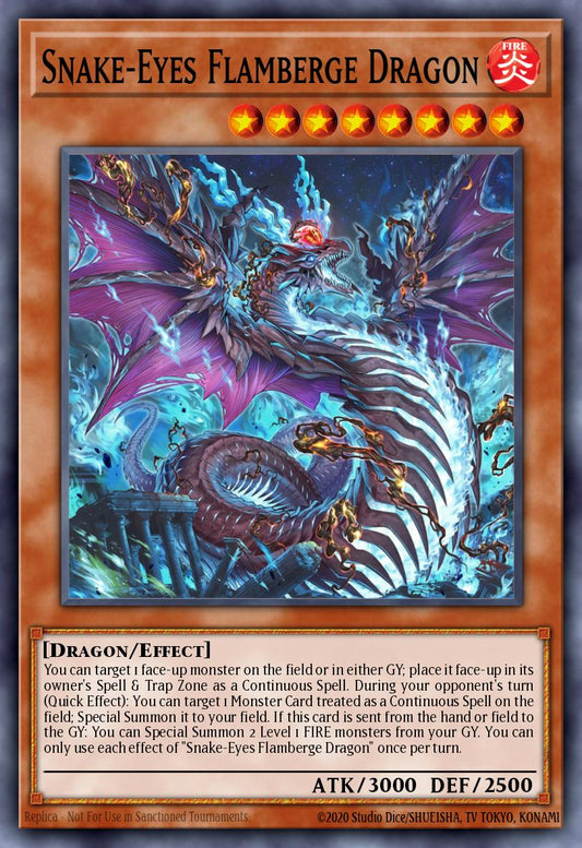 (113) YuGiOh TCG MP24: 25th Anniversary Tin: Dueling Mirrors Single: Snake-Eyes Flamberge Dragon  Secret Rare