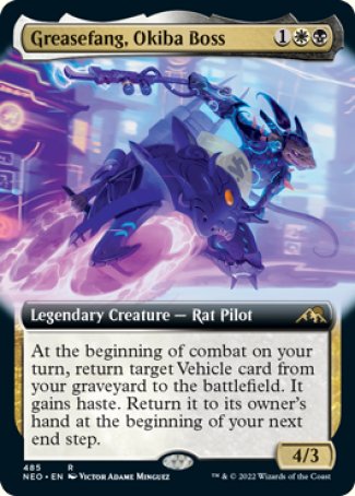 (485) Magic The Gathering Kamigawa: Neon Dynasty: Extras Single: Greasefang, Okiba Boss (V.2) Holo Rare
