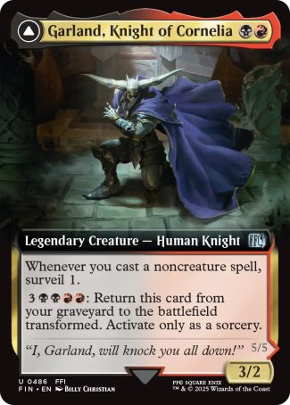 (486) Magic The Gathering Magic: The Gathering - FINAL FANTASY: Extras Single: Garland, Knight of Cornelia // Chaos, the Endless  Uncommon