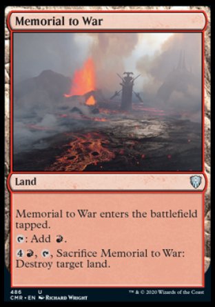 (486/361) Magic The Gathering Commander Legends: Extras Single: Memorial to War  Uncommon