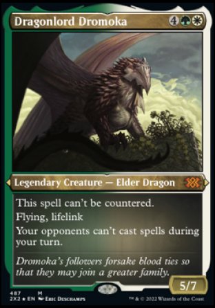 (487) Magic The Gathering Double Masters 2022: Extras Single: Dragonlord Dromoka (V.2)  Mythic